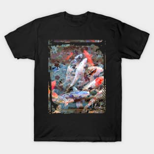 Japan Koi Fish Pond Collage Art 88 T-Shirt